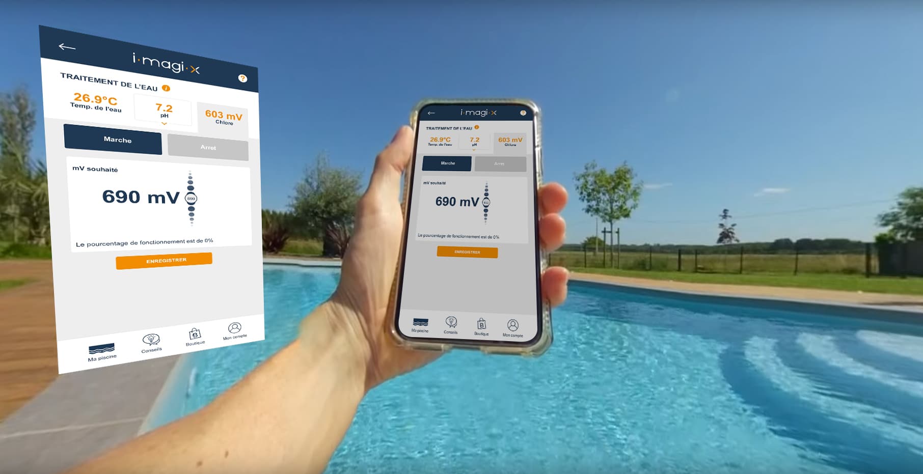 Piscine intelligente iMAGI-X, connectée, automatique